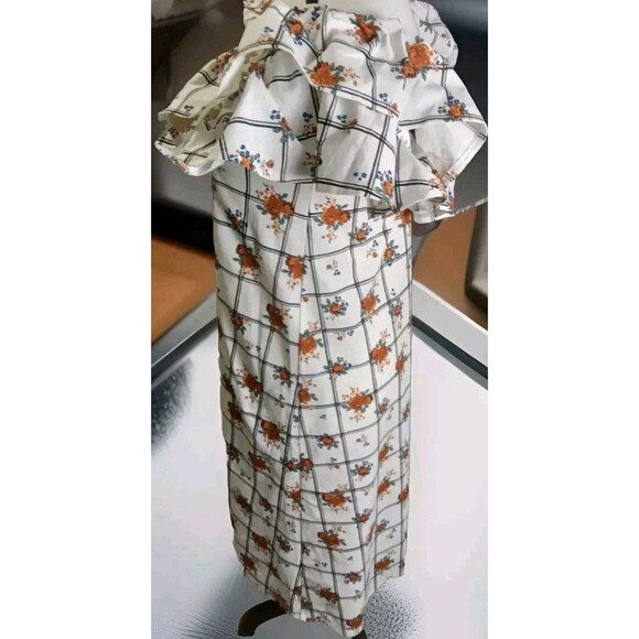 Zara Dress Size S Floral Ruffle Off The Shoulder Front Tie - Picture 7 of 9